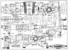 Bell Airacobra P-39, 20 inch wingspan
