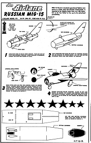 MiG-15 Airlane Kit Q18 (Instructions and parts)