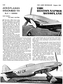 Heston-Napier monoplane (Aeromodeller article)