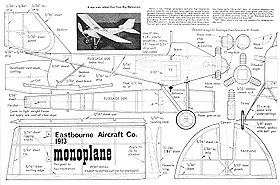 Eastbourne 1913 Monoplane 15'' Span