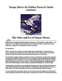 Torque Meters for Rubber Powered Model Airplanes