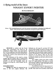 Vought Export Fighter (Article and Plan)